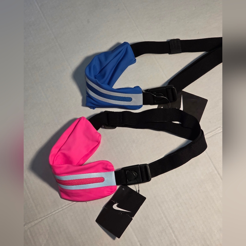 New Nike Slim Waist Pack Sports Waist Pack One Blue One Pink His & Hers - Picture 2 of 6